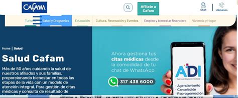 numero para llamar a famisanar cafam|Citas Médicas 